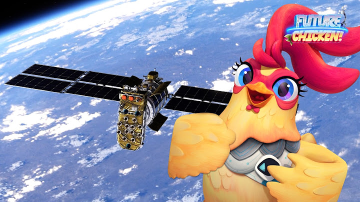 Future Chicken orbits above the earth outside of the International Space Station