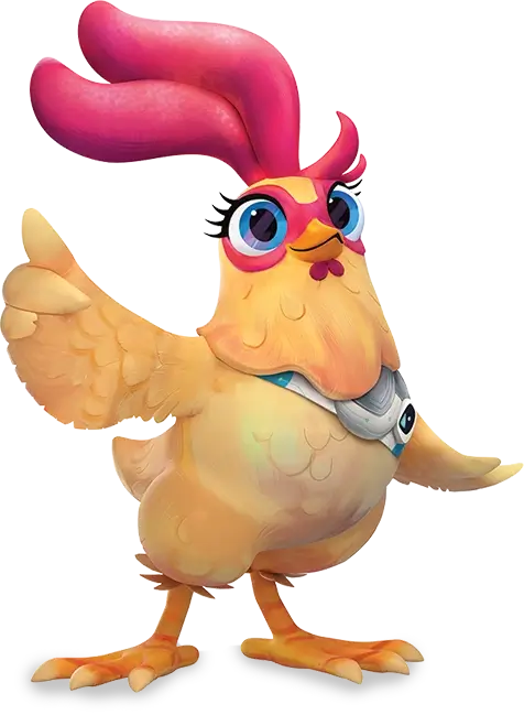 Future Chicken with thumbs up