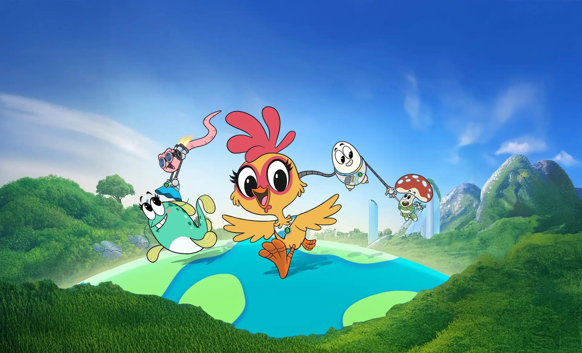 Future Chicken Characters Banner