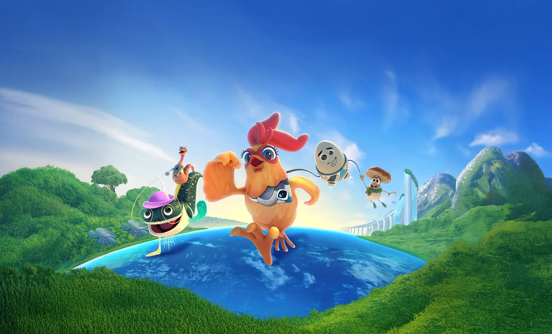 Future Chicken Characters Banner