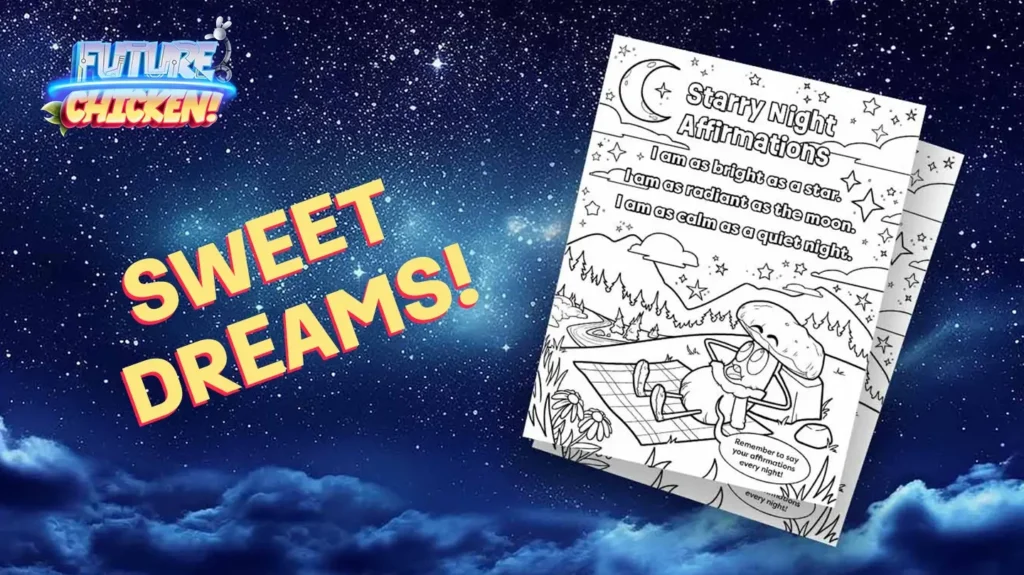 Colouring Page Starry Night Affirmations